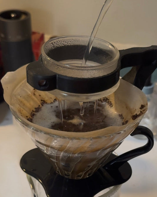 drip clip. stationary glass pouring diffuser for v60