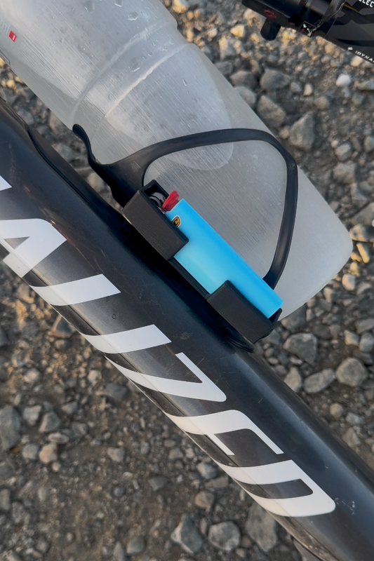bicycle lighter holder v1.1 [bic maxi on 2-bolt bottle cage mount]